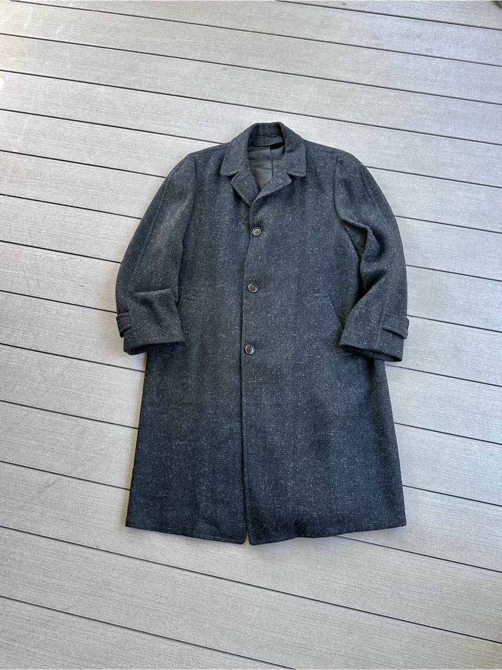Vintage Harris Tweed Twill Wool Overcoat
